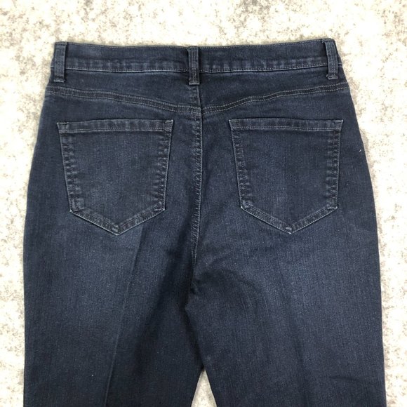 Gloria Vanderbilt Amanda Jeans Size 8S Womens Dark Wash Blue Distressed Hi Rise - Picture 9 of 11